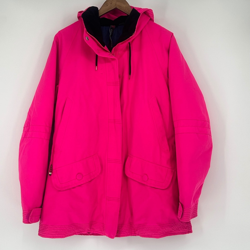 Obermeyer Isla Jacket Hot Pink Insulated Ski Parka Hooded Girls Size 14 READ